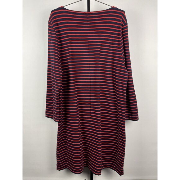 J. Crew Factory Red Blue Stripe Maritime Nautical Long Sleeve Dress Size XL - Picture 6 of 6